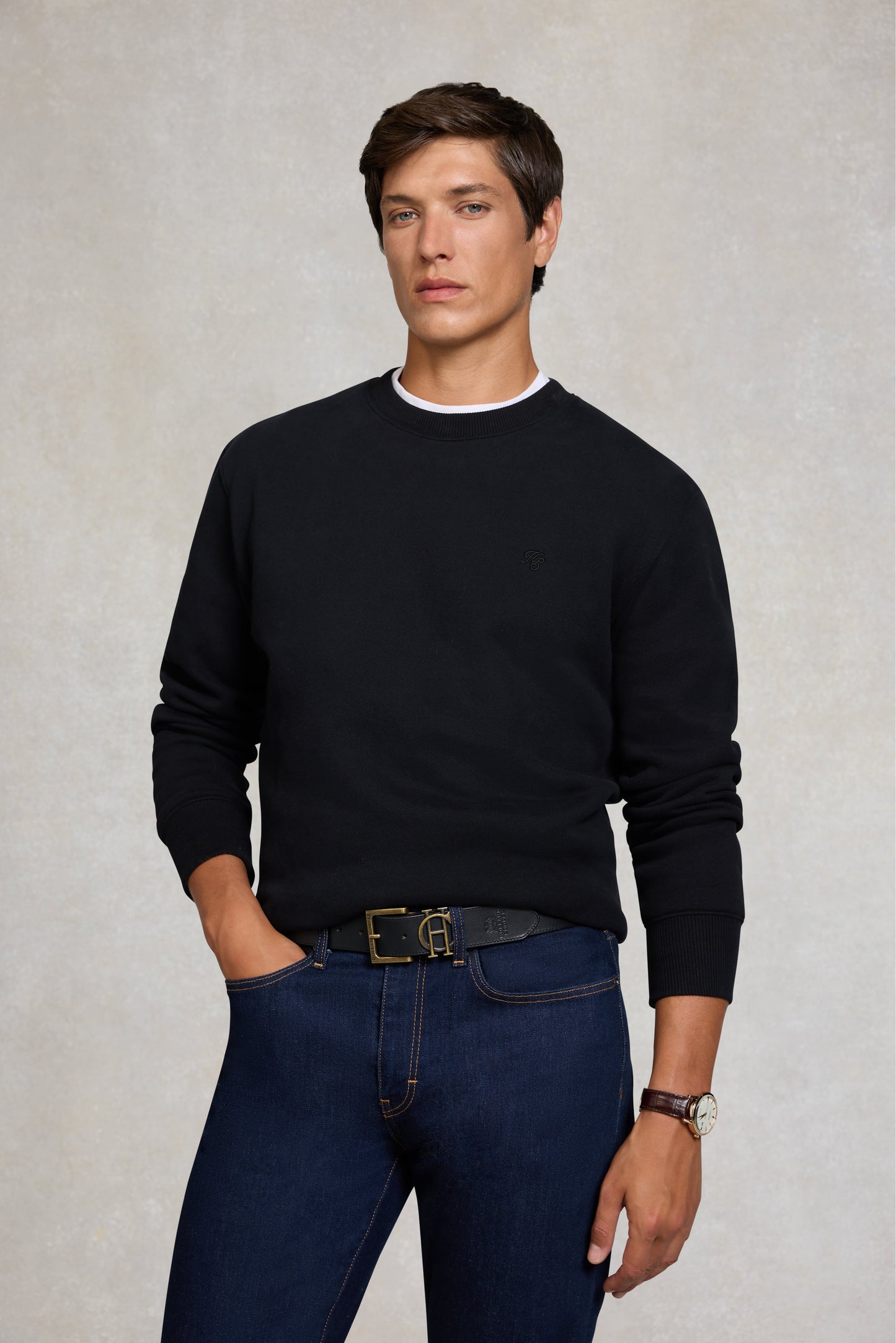 Men's Crew Neck Sweat (Black)